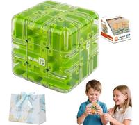 Puzzle Maze Cube, Large Labyrinth 3D Kugellabyrinth, Engaging Brain Teaser Toy, 2-in-1 Labyrinths-Zauberwürfel & Kugel, for Stress Relief & Logic Development (Grün)