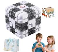Puzzle Maze Cube, Large Labyrinth 3D Kugellabyrinth, Engaging Brain Teaser Toy, 2-in-1 Labyrinths-Zauberwürfel & Kugel, for Stress Relief & Logic Development (Grau)