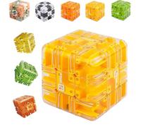 Puzzle Maze Cube, Large Labyrinth Puzzle Maze Cube - Engaging Brain Teaser Toy, Marble Magic 3x3 Challenge Mazes Ball for Stress Relief, for Friend Family Colleague (#C)