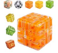 Puzzle Maze Cube, Large Labyrinth Puzzle Maze Cube - Engaging Brain Teaser Toy, Marble Magic 3x3 Challenge Mazes Ball for Stress Relief, for Friend Family Colleague (#D)