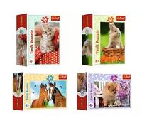 Puzzle Mini 54 elementy. Urocze zwierzątka, mix wzorów - Trefl