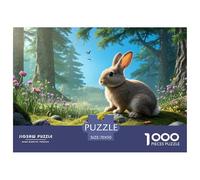 Puzzle Mini Rex Rabbit 1000 Piece Challenge Toy for Adults,Summer Forest Landscape Impossible Jigsaw Puzzles 1000 Piece Educational Games Puzzle Gifts 70x50cm/1000pcs