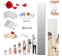 Puzzle Mirror Growth Chart, Growth Chart Mirror for Kids, Growth Chart Mirror, Mirror Growth Chart for Wall, Height Adjustable Growth Chart Mirror Puzzle for Kids' Growth (A)