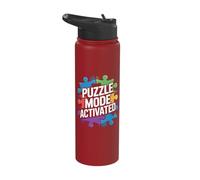 Puzzle Mode Activated Colorful Jigsaw Fun Stainless Steel Insulated Water Bottle