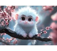 puzzle Monkey Small Jigsaws Pieces for Adults 38x26cm,300pcs Wooden Difficult 300 Piece Jigsaw Puzzles Flower Decompressing IQ Game Game Challenge Toy for Adults and Kids Age 14 Years Up P-828