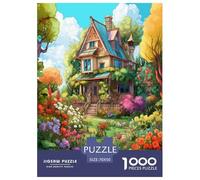 Puzzle Mountain Village Cottage 1000 Pieces Challenge Toy for Adults,Idyllic House Impossible Jigsaw Puzzles 1000 Pieces Educational Game Home Decoration 70x50cm/1000pcs