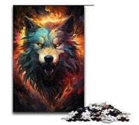 Puzzle Nebula Wolf's Colorful Psychedelic 1000 Piece Jigsaw Wooden for Adults & Kids Age 12 Up Family Fun Puzzle 1000 PCS(75x50cm)