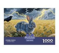 Puzzle Netherland Dwarf Rabbit 1000 Piece Challenge Toy for Adults,Thunderstorm Wheat Field Impossible Jigsaw Puzzles 1000 Pieces Educational Games for Adults Or Families 70x50cm/1000pcs