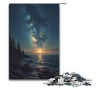 Puzzle Night Is Not Yet Bright 1000 Piece Jigsaw Wooden for Adults & Kids Age 12 Up Family Fun Puzzle 1000 PCS(38x26cm)