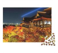 Puzzle Night Temple Autumn 1000 Piece Jigsaw Challenge Toy Home Decoration Gifts for Men for Kids And Adults 70x50cm/1000pcs