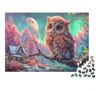 Puzzle Owl Perched Under Moonlit Sky for Adults 1000 Pieces Wildlife Jigsaw Beautiful Decoration for Men Women Educational Games 52x38cm/1000pcs