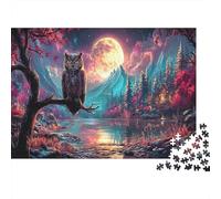 Puzzle Owl Under Full Moon Night Jigsaw for Adults 1000 Piece, Wildlife, Challenging for The Whole Family & Women, Gifts for Men 38x26cm/1000pcs