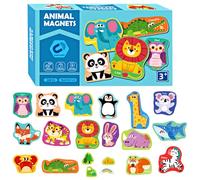 Puzzle Pack for Kids,Fridge Magnets,Magnetic Animal Puzzle with Name,Educational Learning Toys, Cute Vivid Foam Zoo Wild Animals Magnetic for Refrigerator,Gifts for Birthday,Classroom Prizes