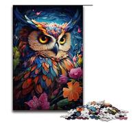 Puzzle Painting Color Animal Owl 1000 Piece Jigsaw Wooden for Adults & Kids Age 14 Up Family Fun Puzzle 1000PCS(75x50cm)