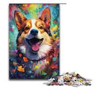 Puzzle Painting Color Corgi Dog 1000 Piece Jigsaw Paper for Adults & Kids Age 14 Up Family Fun Puzzle 1000PCS(38x26cm)
