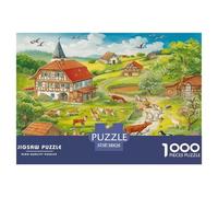 Puzzle Pastoral Farm Panorama 1000 Piece Challenge Toy for Adults,Pastoral Natural Healing Impossible Jigsaw Puzzles 1000 Pieces Educational Game Home Decoration 38x26cm/1000pcs