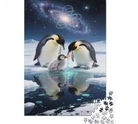 Puzzle Penguin 1000 Piece Challenge Toy for Adults, Polar Starry Sky Impossible Jigsaw Puzzles 1000 Pieces Educational Games Puzzle Gifts 1000pcs (75x50cm)