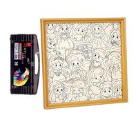 Puzzle Picture Frame,Coloring Photo Frame with Markers - Handmade Cartoon Puzzles Home Decor,for Kids Home Travel Classroom Homeschool Preschool Birthday Childrens Day