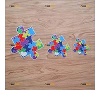 Puzzle Piece Autism Awareness Autistic Heart Sticker Decal Vinyl - 3 Pack Reflective, 7.6cm, 10.2cm, 15.2cm - for Car Boat Laptop Cup