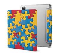 _Puzzle Piece Autism Awareness Tablet Case with Pencil Holder Protective Cover Design Compatible for IPAD Pro 2021 （11in）