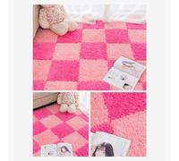 Puzzle Piece Floor Mat Puzzle Carpet Squares Thick 1cm/0.4in 10pcs Non-Slip for Bedroom Playroom Living Room Build a Safe Area-Pink+Red||60 * 60cm/24 * 24in