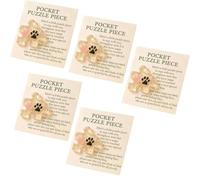 Puzzle Piece Pocket Hug, Animal Lover Keepsake with Message Card, Heart Paw Print Design, Inspirational Gift for Veterinarians and Rescue Workers (5pcs)