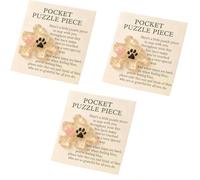 Puzzle Piece Pocket Hug, Animal Lover Keepsake with Message Card, Heart Paw Print Design, Inspirational Gift for Veterinarians and Rescue Workers (3pcs)