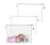 Puzzle Piece Storage Bags - 13.3 Inch Nylon Clear Zipper Pouch Organizers | 3PC Extra Large Multipurpose For School Supplies Toys Games Documents Craft Organizing