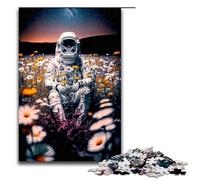 Puzzle Pieces Jigsaw Astronaut And Flower Jigsaw Puzzles Relaxing Entertainment Home Decor 1000 PCS(75x50cm)