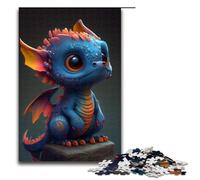 Puzzle Pieces Jigsaw Cute Colored Dragon Challenging Puzzles Brain Teaser Game Interactive Family Game Suitable for Ages + 1000 PCS(75x50cm)