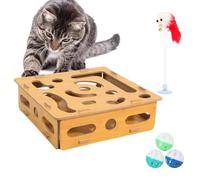 Puzzle Play Box for Cats, Kitten Activity Toy, Kitten Training Accessories Against Boredom, for Energy Reduction, Exercise and Daily Play, Daily Play in the Living Room, Bedroom
