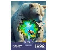 Puzzle Polar Bear 1000 Piece Jigsaw Educational Games Ice And Snow Animal Theme Decoration Puzzle Gifts for Men for Kids And Adults 70x50cm/1000pcs