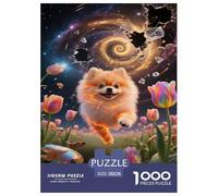 Puzzle Pomeranian Puppy Dog 1000 Pieces Challenge Toy for Adults,Cosmos Nebula Impossible Jigsaw Puzzles 1000 Pieces Educational Game Home Decoration 38x26cm/1000pcs