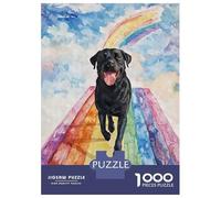 Puzzle Pour Adolescents 1000 Pièces Black Lab Rainbow Bridge Puzzles Pour Adultes, Jouets Anti-stress, Décoration Murale, Interaction Parent-enfant 38x26cm/1000pcs