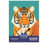 Puzzle Pour Adolescents 1000 Pièces Geometric Tiger Illustration Puzzles Pour Adultes, Jouets Anti-stress, Décoration Murale, Interaction Parent-enfant 38x26cm/1000pcs