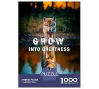 Puzzle Pour Adolescents 1000 Pièces Wolf Reflection - Grow Into Greatness Puzzle Pour Adultes Jouet Décoration Murale Course De Vitesse Manuelle Défi Éducatif 52x38cm/1000pcs