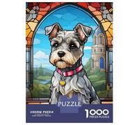 Puzzle Pour Adultes 1000 Pièces Miniature Schnauzer Puzzle Adulte Jeu Manuel Découpe De Précision Idéal Comme Cadeau 52x38cm/1000pcs