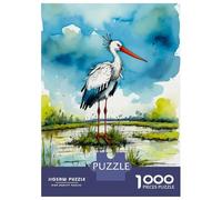 Puzzle Pour Adultes 1000 Pièces Watercolor Stork Puzzle Adulte Jeu Manuel Découpe De Précision Idéal Comme Cadeau 38x26cm/1000pcs
