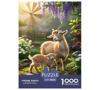 Puzzle Pygmy Goat 1000 Pieces Challenge Toy for Adults,Pastoral Scenery Impossible Jigsaw Puzzles 1000 Piece Educational Games Home Decoration 38x26cm/1000pcs