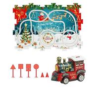 Puzzle Racer Kids Car Track Set - Christmas Vehicle Toys - Jigsaw Puzzle Track Train | for Children Christmas Birthday Holiday Family Activity Party Favor Kindergarten Preschool School Daycare Centers