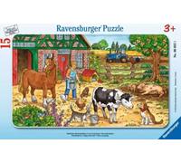 Puzzle ramkowe 15 elementów. Szczęśliwe życie na farmie - Ravensburger