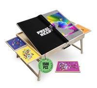 Puzzle Ready 1500-Piece Wooden Jigsaw Puzzle Table - 27in x 36in, Foldable Design - 3-Position Tilting Puzzle Board with Legs - 4-Drawer Jigsaw Storage & Piece Sorters