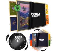 Puzzle Ready Wooden Jigsaw Puzzle Board - 37 x 28 in, 1500-2000 Pieces - Slide-In Drawers for Puzzle Sorting - Removable Jigsaw Mat Secures Project Work - Compact Under-Sofa Storage