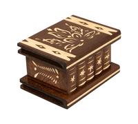 Puzzle Ring Box, Wooden Treasure Box with Key for Adults and Kids, Hidden Compartment