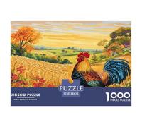Puzzle Rooster 1000 Pieces Challenge Game for Adults,Idyllic Farm Scene Impossible Jigsaw Puzzles 1000 Piece Educational Games Home Decoration 38x26cm/1000pcs