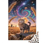 Puzzle Russian Blue 1000 Piece Challenge Toy for Adults, Fantasy Starry Sky Impossible Jigsaw Puzzles 1000 Pieces Educational Game for Adults Or Families Pieces Gifts 1000pcs (75x50cm)
