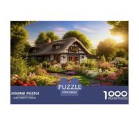 Puzzle Rustic Cottage 1000 Pieces Challenge Toy for Adults,Dreamy Garden Impossible Jigsaw Puzzles 1000 Pieces Educational Game Home Decoration 38x26cm/1000pcs