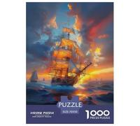 Puzzle Sailboat 1000 Pieces Puzzles for Adults 100% Recycled Cardboard Nautical Theme Gifts for Men Decoration Puzzle 70x50cm/1000pcs