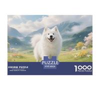 Puzzle Samoyed Dog 1000 Pieces Challenge Toy for Adults,Spring Pastoral Impossible Jigsaw Puzzles 1000 Piece Educational Games Home Decoration 38x26cm/1000pcs