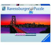 Puzzle San Francisco Oakland Bay Bridge Art Deco Sea Skyline Evening Sun Night